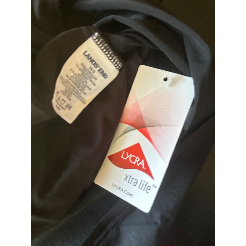 NWT Lands End Black Roushed Swim Tank Tankini‎ Top Size 18D - Picture 7 of 7